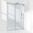 68-73" W X 76" H Frameless Single Sliding Shower Door with 3/8" (10mm) Clear Tempered Glass, Shatter-Resistant Film & Installation Hole Locator - Round Top Rail-123313395