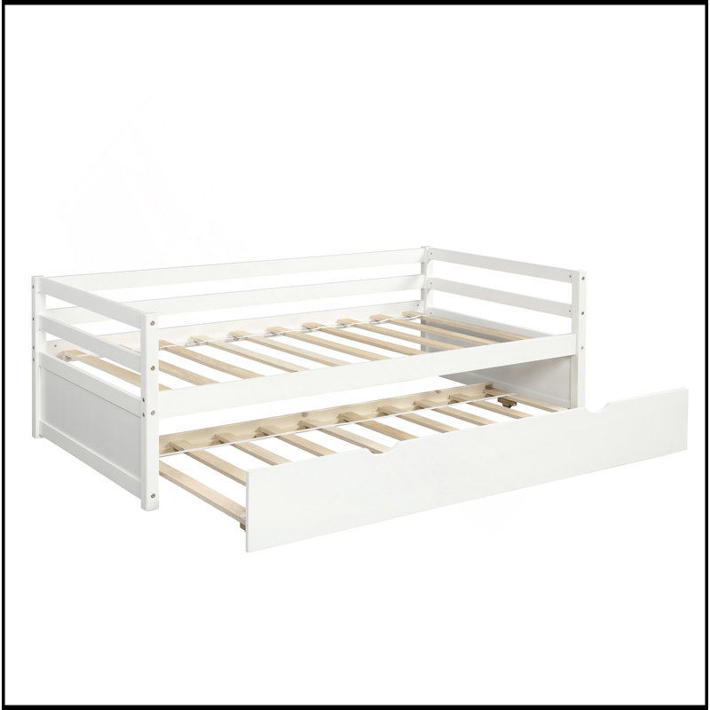 Daybed With Trundle Frame Set, Twin Size, White