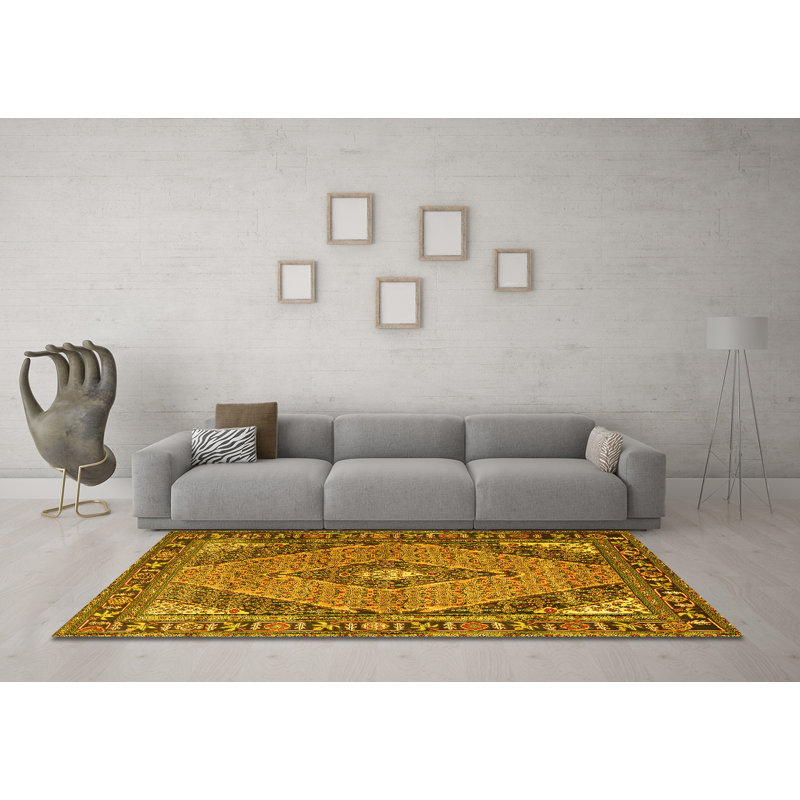 Washable Oriental Indoor Rug, Square 6'