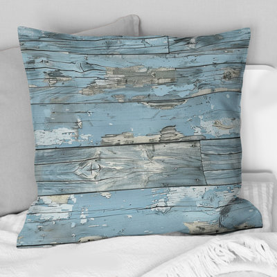 Bois bleu rustique rustique bleu I - Coussin Country