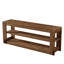 Meuble télé 63 po en bois massif avec tablettes de rangement, console multimédia à 3 niveaux pour salon, appartement