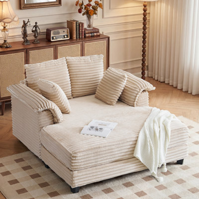 Upholstered Corduroy Lounge Sofa