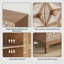 Buffet en bois de 31,5 pouces de conception géométrique avec tablettes réglables et portes doubles pour des solutions de rangement multi-pièces.