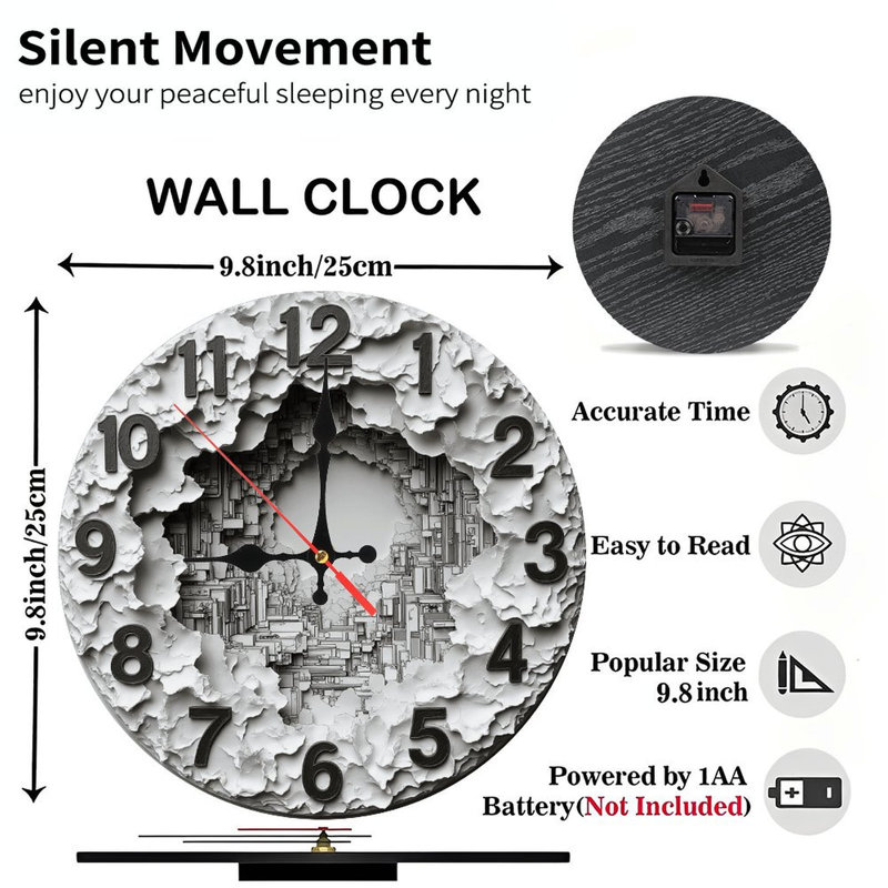 Horloge murale texturée blanche