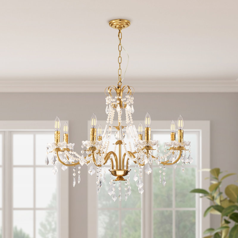 Hande 39" 8 - Light Empire Classic / Traditional Dimmable Chandelier with Crystal Accents