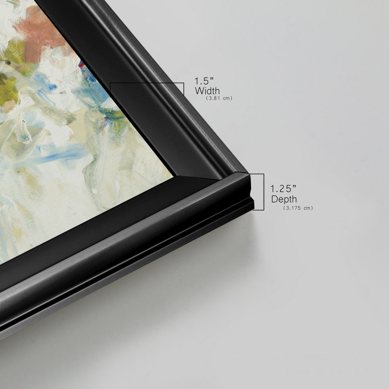 " FLORAL BLUSH III " Painting Print, 16" H x 16" W x 1" D, Black Framed
