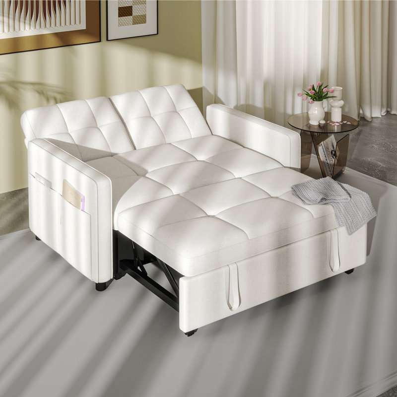 Canapé-lit inclinable convertible 3 en 1 Balconera, Blanc