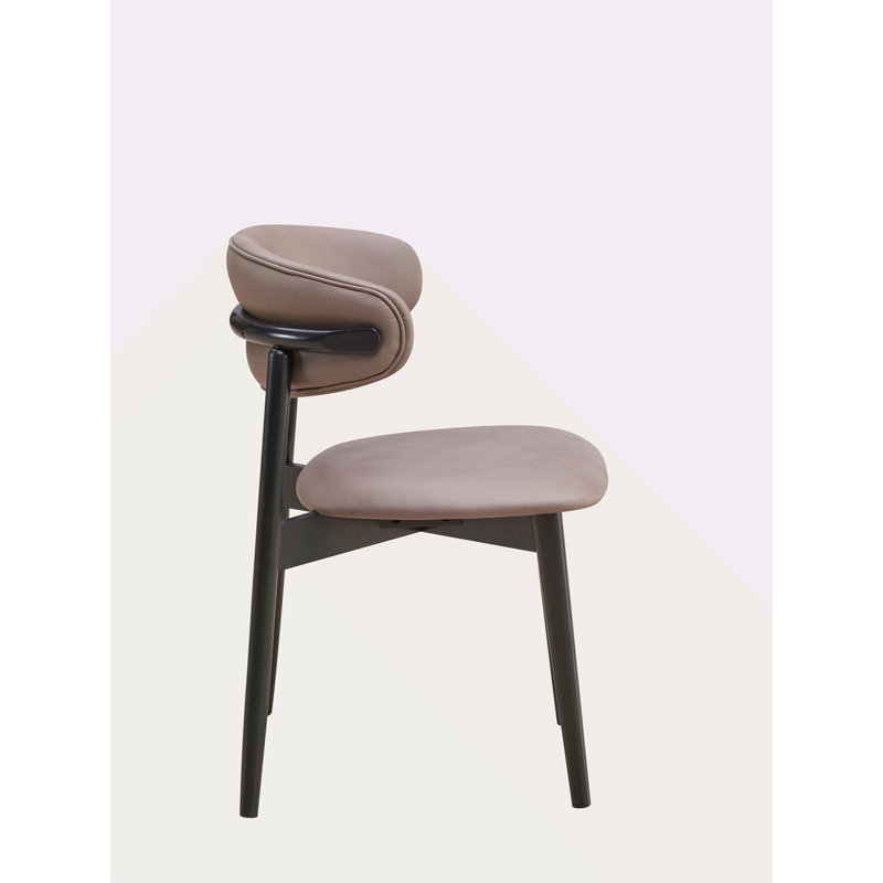 Ensemble de 2 chaises d'appoint en microfibre polie et finition noire Lanae