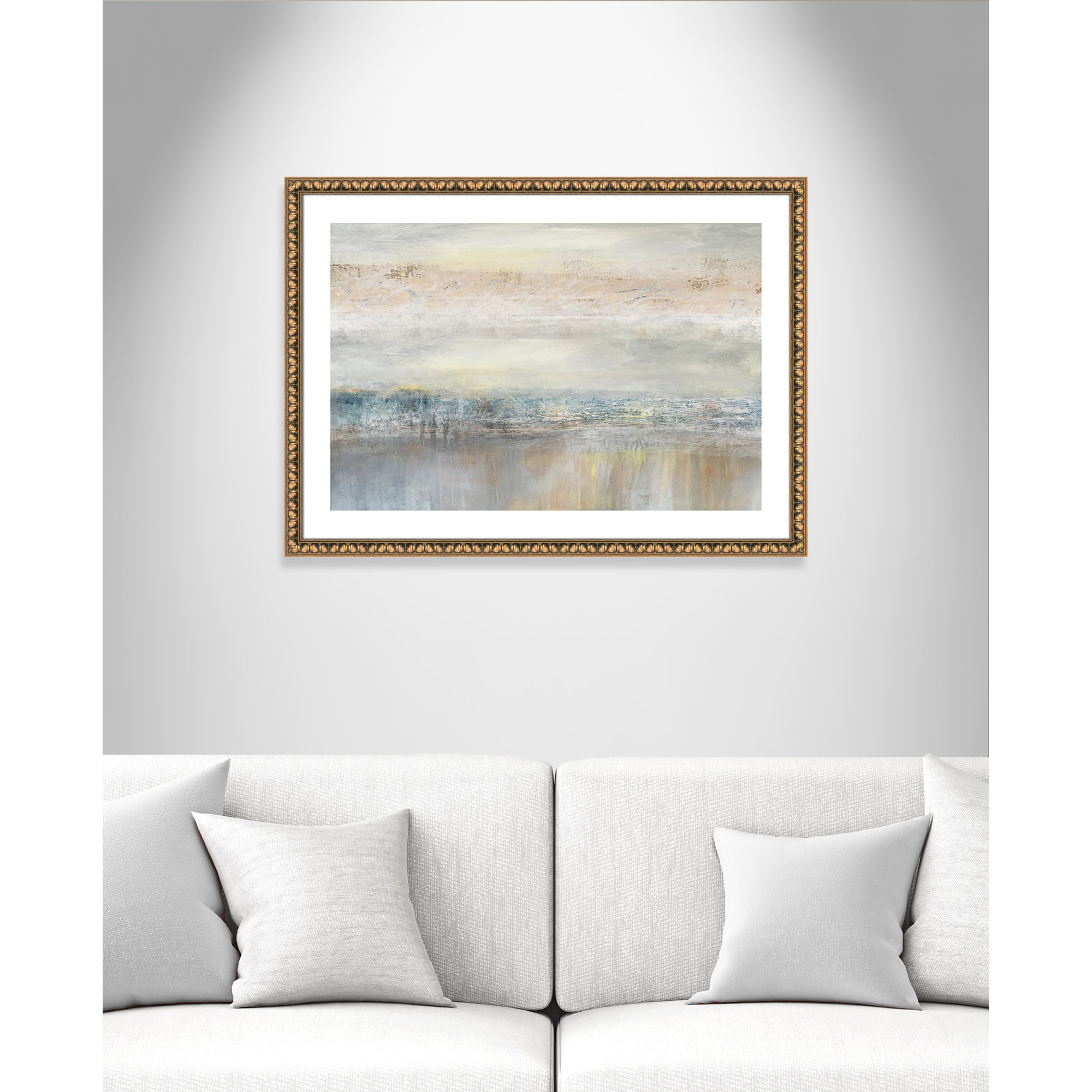 From A Distance by Nan - Painting Print, Gold, Picture Framed Paper, 25.5" H x 35.5" W