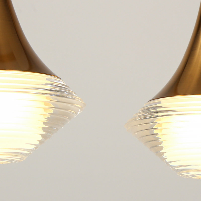 Luminaire suspendu géométrique à DEL 5 lumières pour îlot de cuisine Calantha
