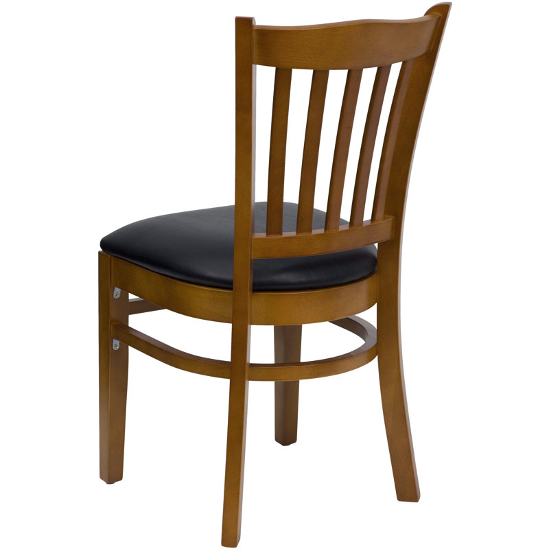 Prompton Vertical Slat Back Wooden Restaurant Chair, Black, Cherry