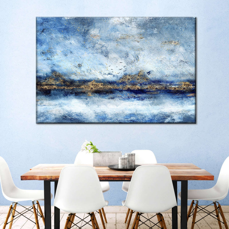 Paysage abstrait, reproduction sur toile, H 24 po x l 16 po x P 1,25 po