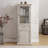 Tall Freestanding Storage Cabinet With Glass Door, Shelves, And Drawer For Living Room, Kitchen, Dining Room, And Office-1808092036