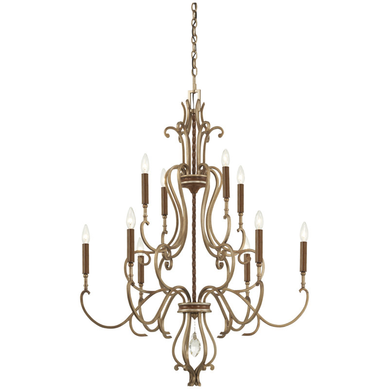 Lustre classique / traditionnel à 10 lumières de style bougie Magnolia Manor