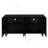 Modern Fluted Sideboard Buffet With Storage, Curve Element With Strict Lines, 4 Doors Storage Cabinet With Adjustable Shelves For Kitchen, Dining Room, Living Room (Black)-1053494492