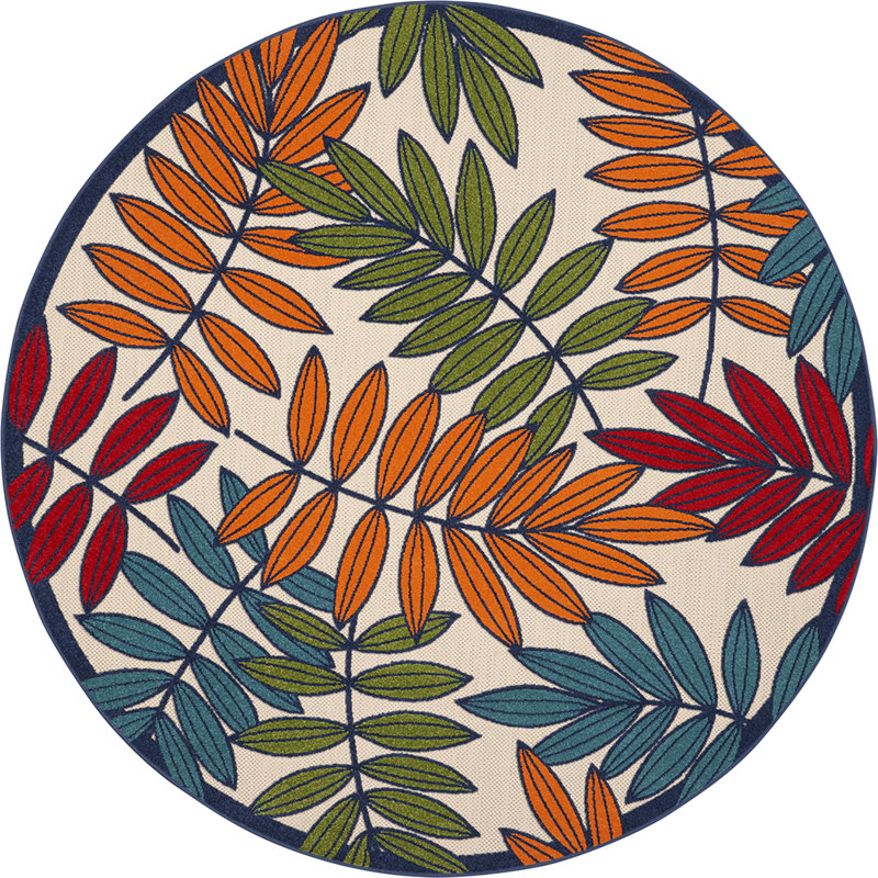 Eaglin Floral Indoor Rug, Round 7'10"