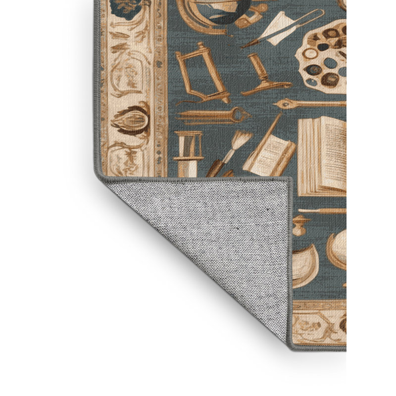 Tapis gris français lavable à la machine, Carré 3 pi
