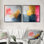 Motif géométrique géométrique doré rose et gris pur V - art mural géométrique - décoration murale moderne 2 pièces