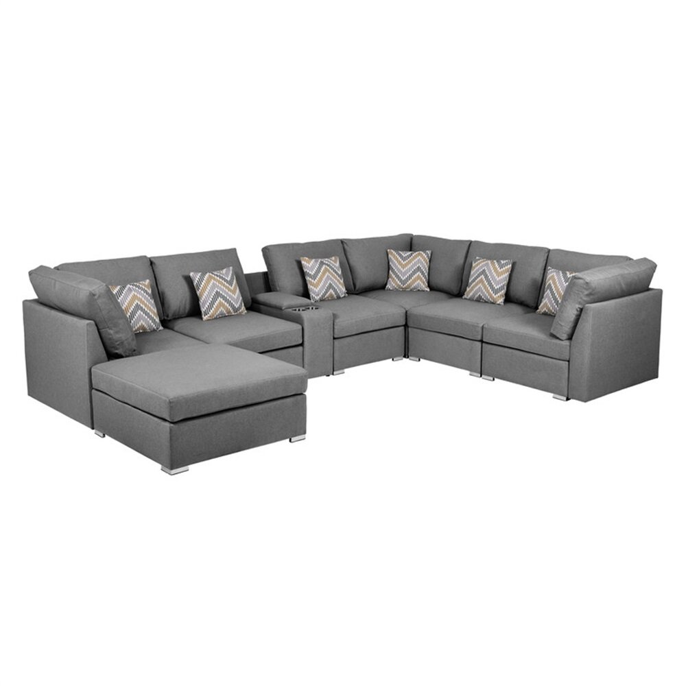 Latitude Run® Vienna-Rose 8 - Piece Upholstered Sectional | Wayfair