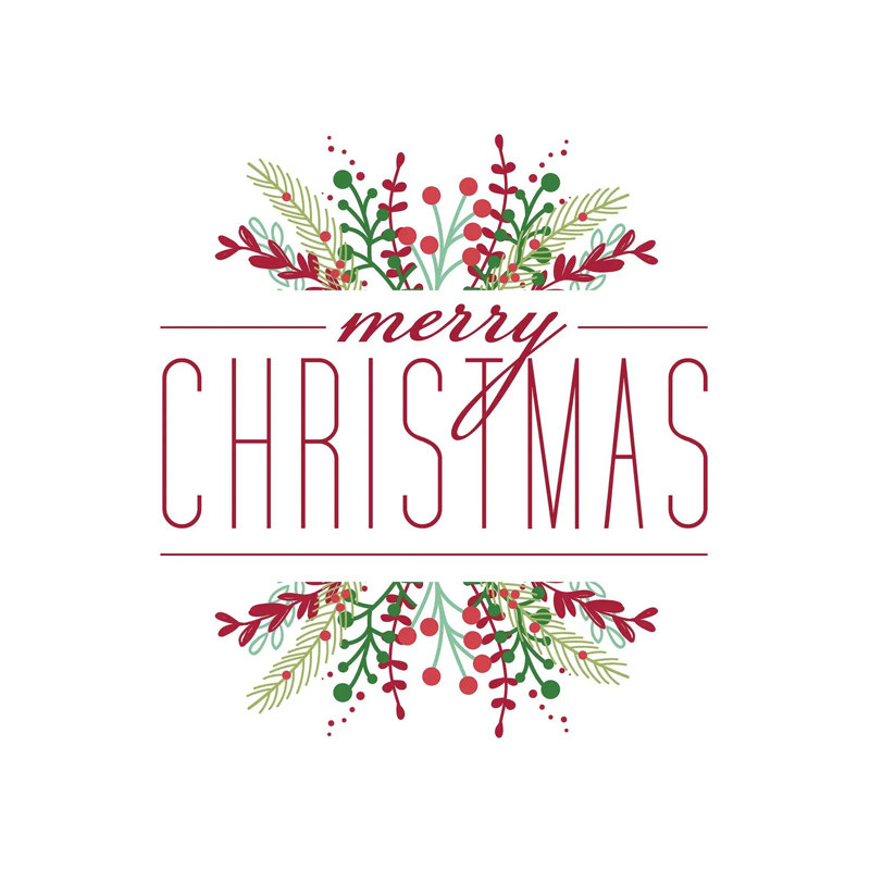«Merry Christmas», reproduction d'art sur toile tendue, H 12 po x l 12 po, Toile tendue, Ne s’applique pas