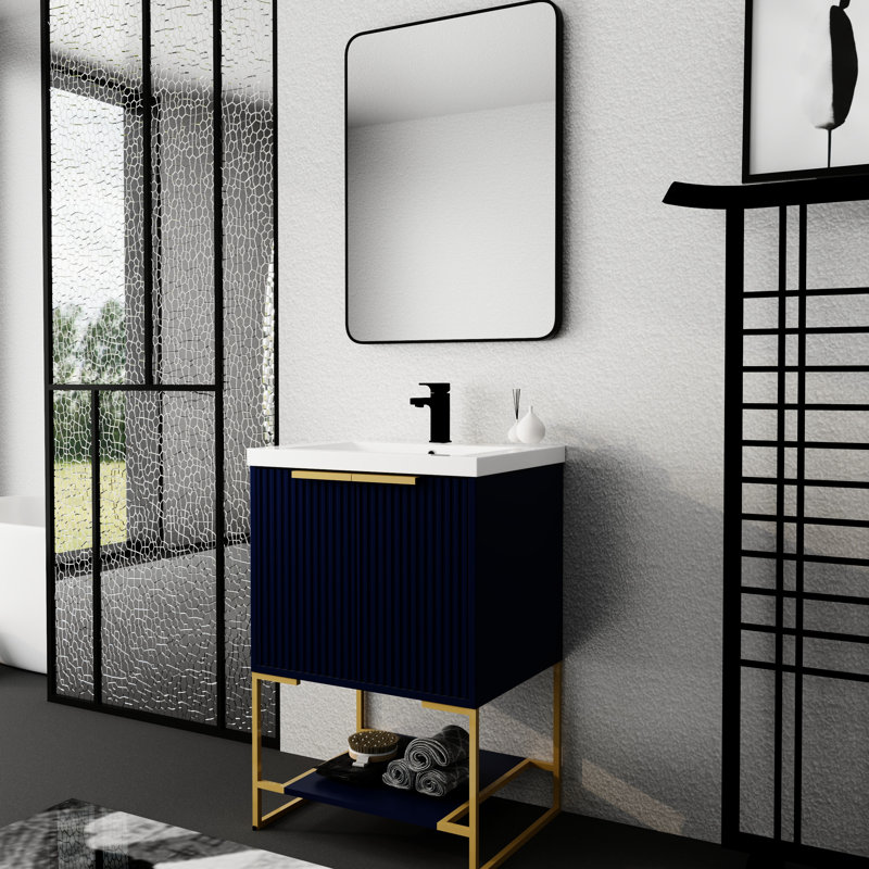 Meuble-lavabo autoportant 24 po avec lavabo en résine Modern