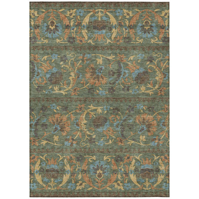 Machine Washable Indoor/Outdoor Chantille ACN2480 Floral Rug
