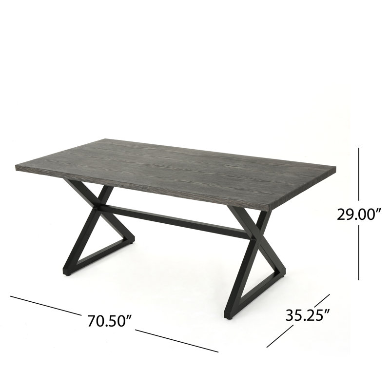  Rectangular 6 - Person 70.5'' Long Dining Set with Cushions, Grey