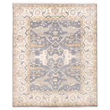 Tapis unique en laine noué à la main gris foncé / ivoire nouvel âge 7 pi 10 po x 10 pi 1 po Terrisa