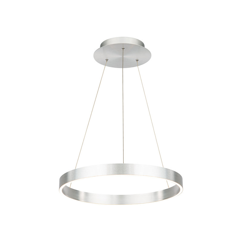 Sirius Unique Drum Dimmable LED Pendant, 1.625" H x 18.125" W x 18.125" D, Brushed Aluminum