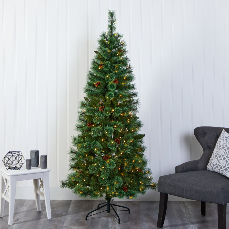 Lighted Artificial Christmas Tree, 6' H