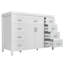Meuble-lavabo 48 po avec lavabo, 2 portes et 8 tiroirs, système de fermeture en douceur, design classique, blanc-2097348929