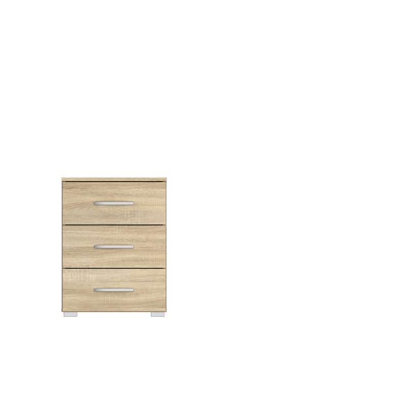 Aditio 3 Drawer Bedside Table, Sonoma oak