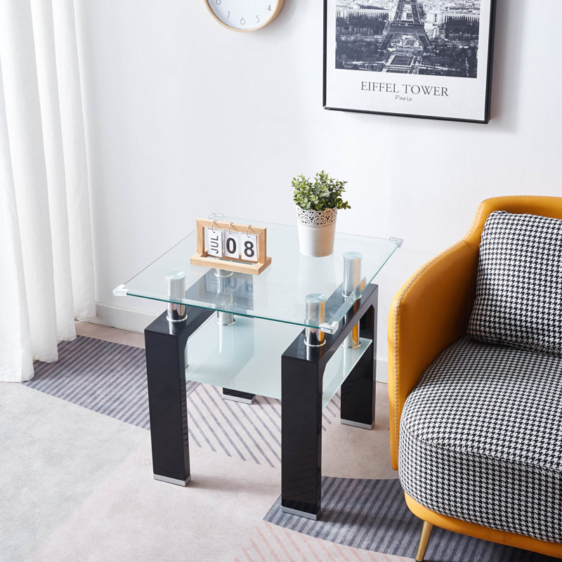 Table de bout avec rangement Midori, Noir