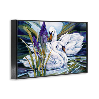 «Swans with Abstract Pond Ripples», estampe numérique, conception de Jody Bergsma