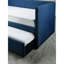 Lit de jour en bois avec revêtement bleu et lit gigogne escamotable pour chambre à coucher, garniture cloutée, construction