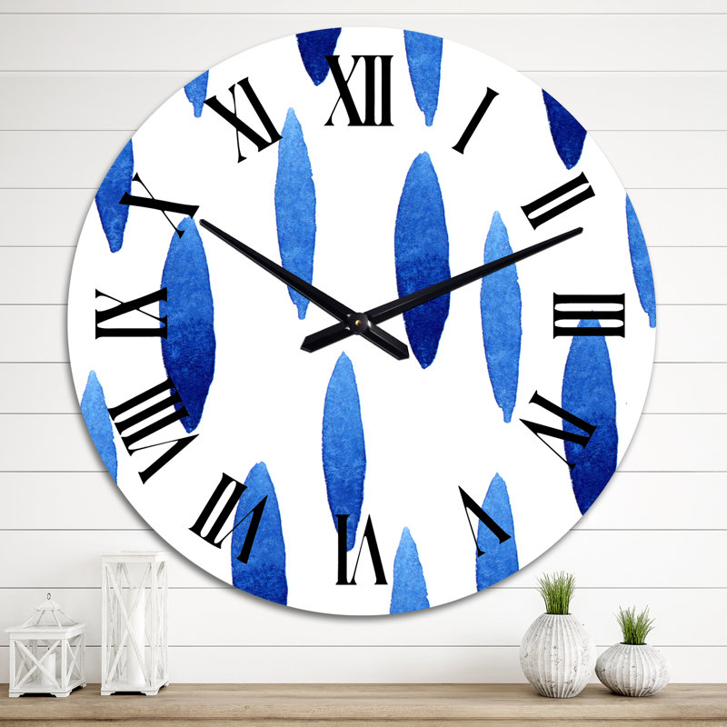 Horloge murale moderne bleu foncé, Grand