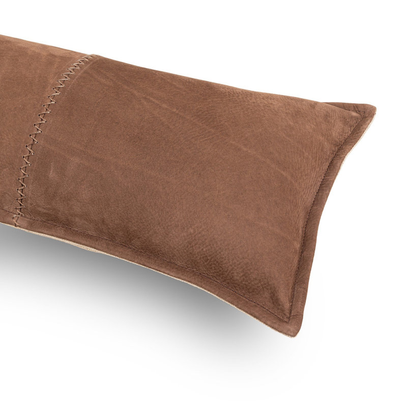 Trenton Throw Pillow, Nubuck Tobacco, Rectangular 13"H x 49"W