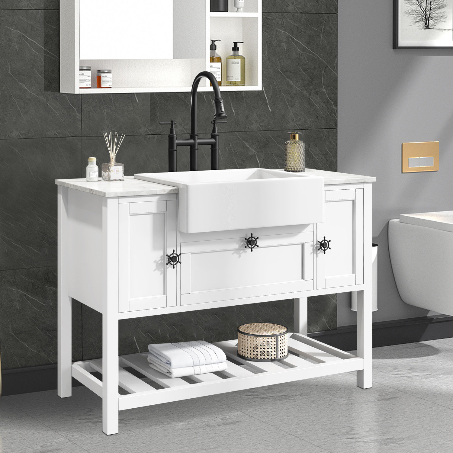 WESTINUS 48 Single Bathroom Vanity Base Only Wayfair Canada   48 Single Bathroom Vanity Base Only 