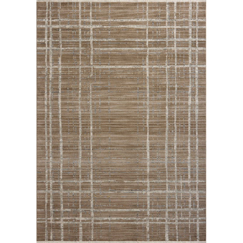 Loloi Marlia Brown / Stone Area Rug, Square 1'6"