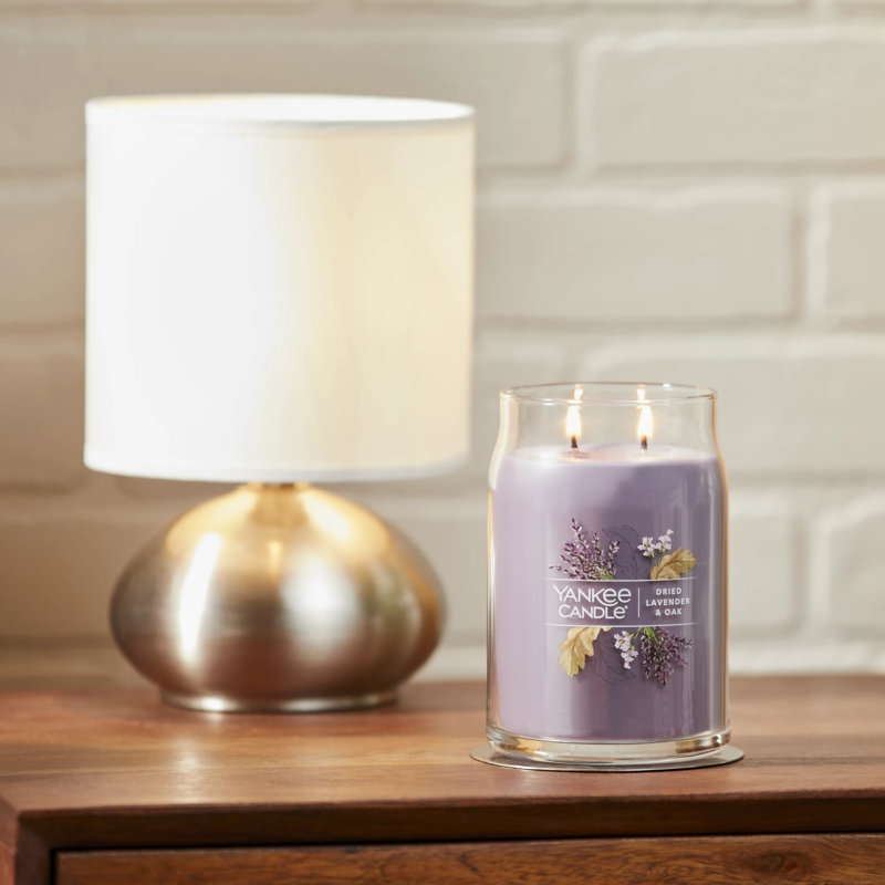 Lavender & Oak Scented Soy Jar Candle, 20oz White