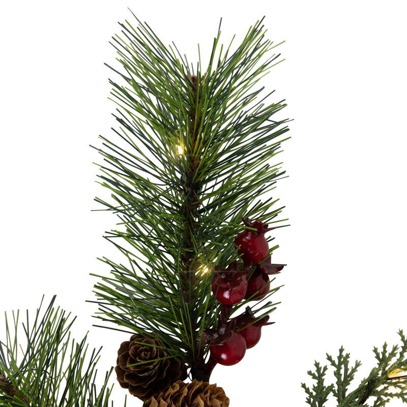 Faux Pine/Berry/Leaf Branch