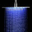 Juno 12-Inch Square LED Rain Shower Head Temperature-Sensitive Colour-Changing, Chrome Finish