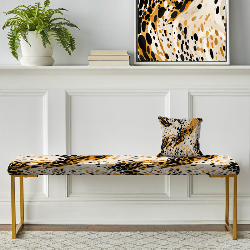 Banc abstrait tapissier doré, Jaune / noir guépard sauvage