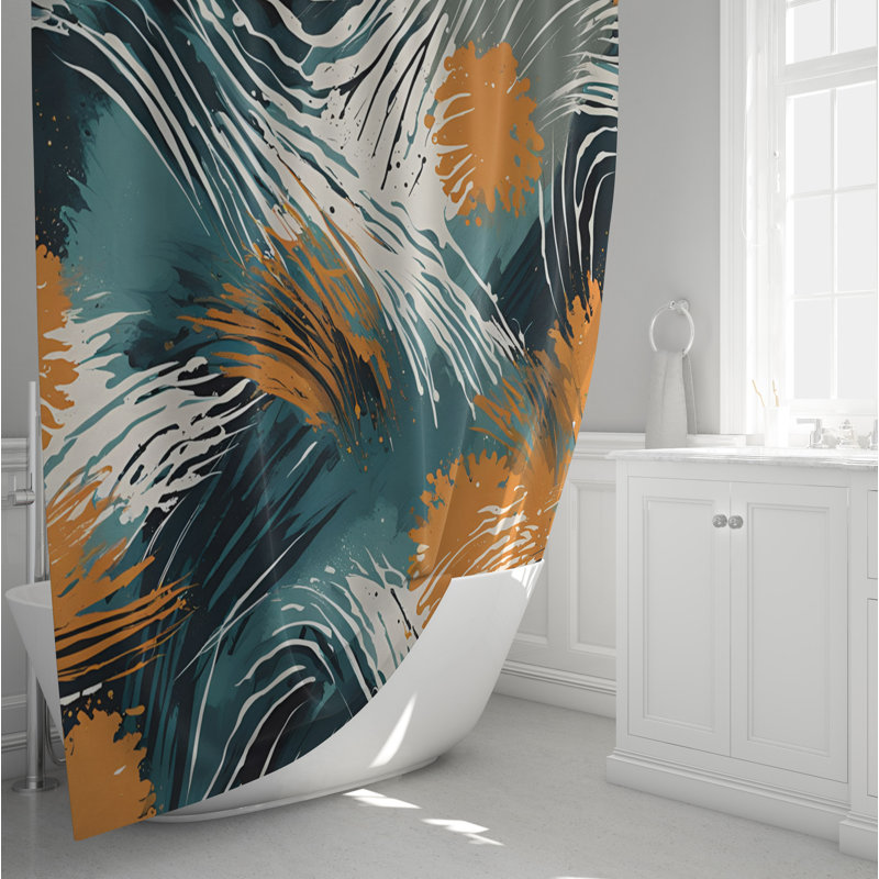 Rideau de douche abstrait Faduma, H 83 po x l 70 po