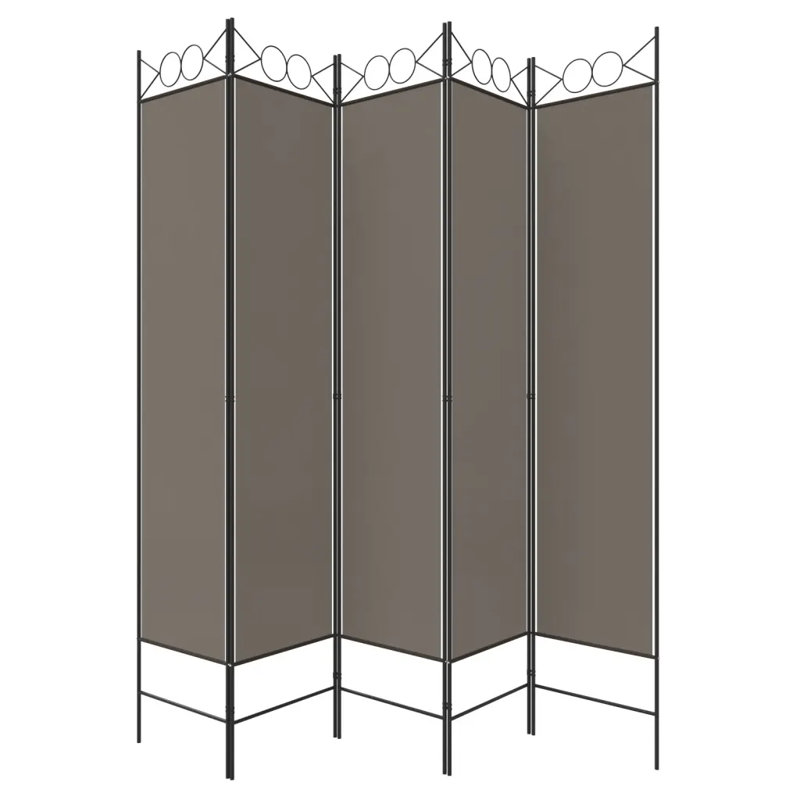 Casida Folding Room Divider, 5, 200 x 200 cm, Anthracite