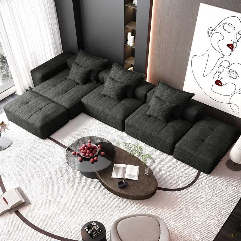 Canapé modulaire surdimensionné Modern, Noir