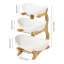 Centrella 3-Tier Countertop Freestanding Ceramic Fruit Bowl W/ Bamboo Stand-1380388296