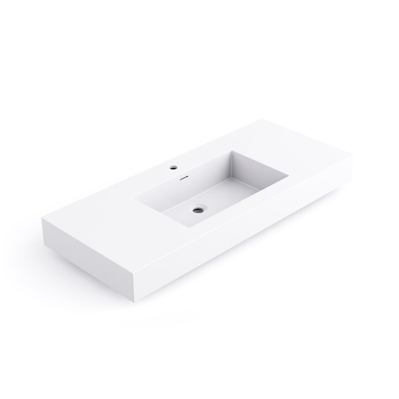 Lavabo de salle de bain rectangulaire en pierre 47,2 po