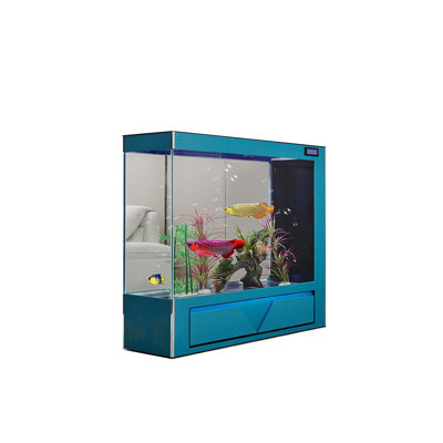 Aquarium en verre bleu 47,24 "avec filtration latérale