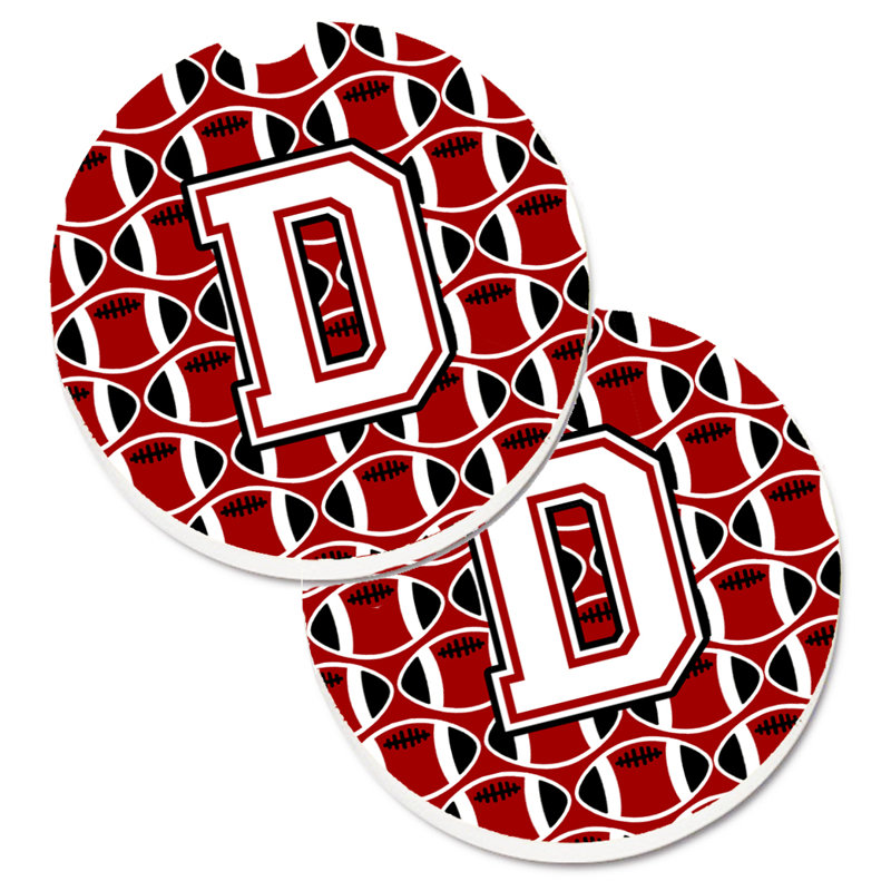 Sous-verre de football, D, Cardinal / blanc
